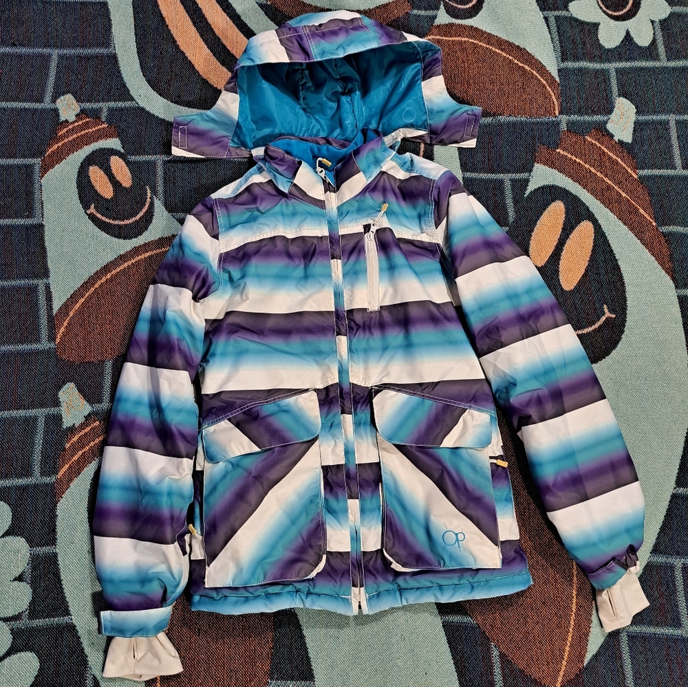 🌈OP STRIPED SNOWBOARDING COAT-S